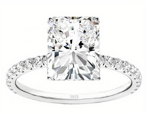 3 Carat Radiant Cut Moissanite Ring
